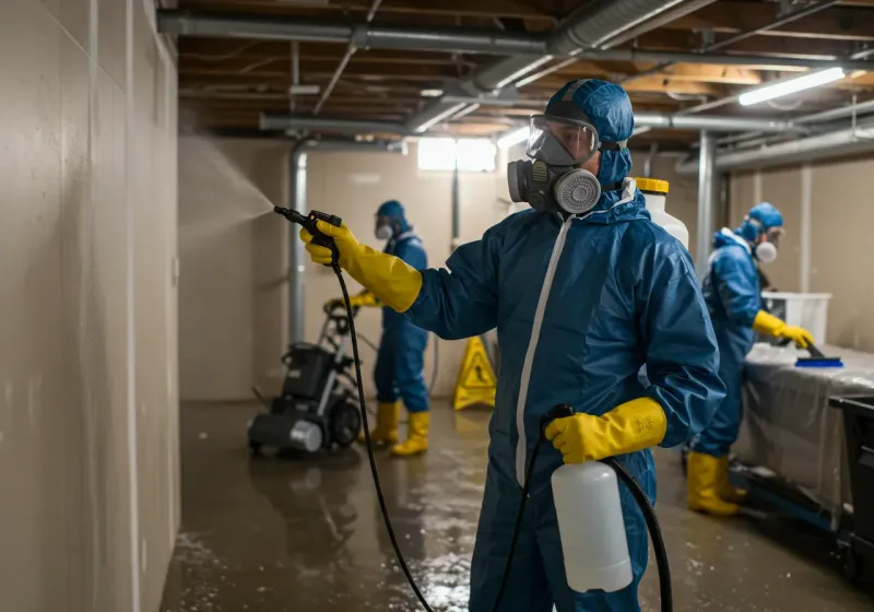 Basement Sanitization and Antimicrobial Treatment process in Culloden, WV