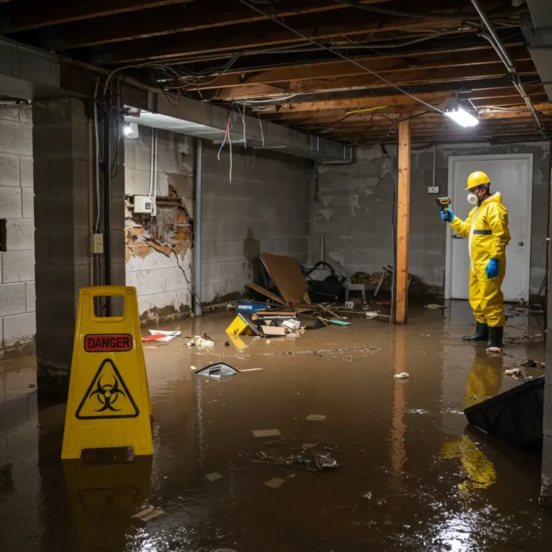 Flooded Basement Electrical Hazard in Culloden, WV Property