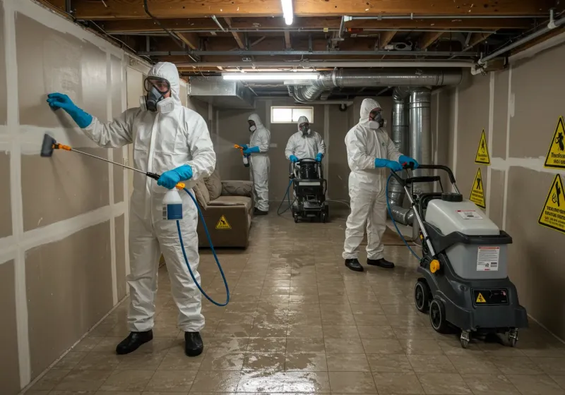 Basement Moisture Removal and Structural Drying process in Culloden, WV